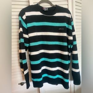 Vintage Men’s L South Pole Blue and White Stripped Sweater